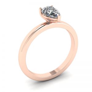 Classic Pear Diamond Solitaire Ring Rose Gold - Photo 3