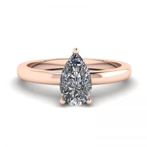 Classic Pear Diamond Solitaire Ring Rose Gold