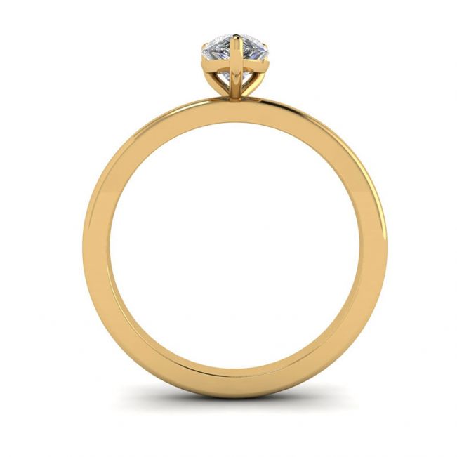 Classic Pear Diamond Solitaire Ring Yellow Gold - Photo 1