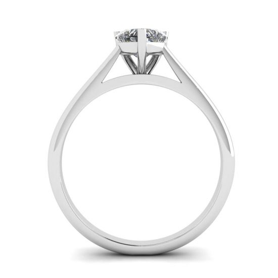 Classic Heart Diamond Solitaire Ring White Gold,  Enlarge image 2