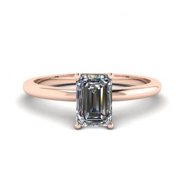 Emerald Cut Diamond Ring Rose Gold Emerald Cut Diamond Ring Rose Gold