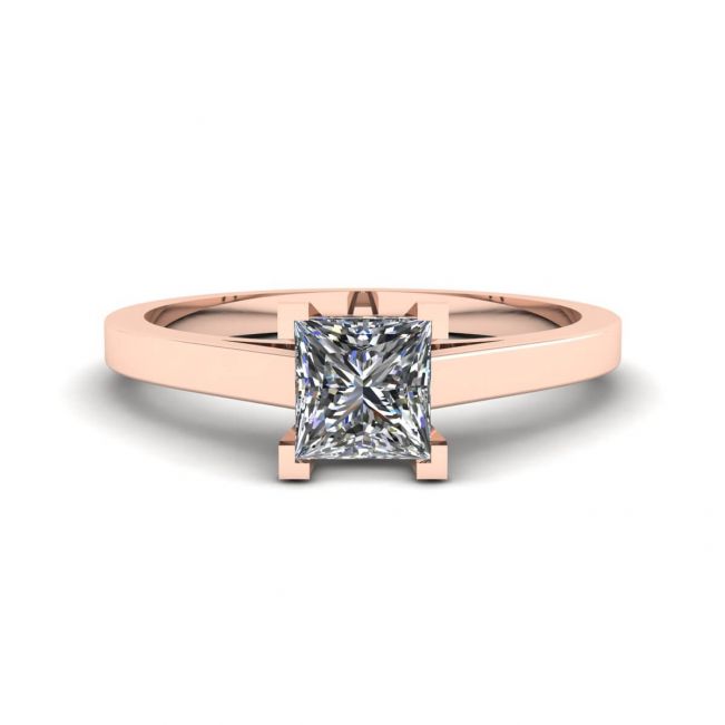 Princess Cut Diamond Ring in 18K Rose Gold