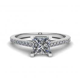 Princess Cut Scalloped Pave Engagement Ring Princess Cut Scalloped Pave Engagement Ring