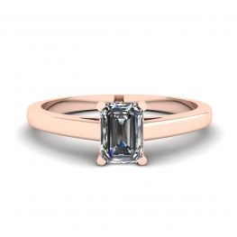 Classic Emerald Cut Diamond Solitaire Ring Rose Gold Classic Emerald Cut Diamond Solitaire Ring Rose Gold