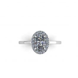 Oval Diamond Halo Engagement Ring