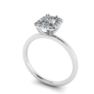 Oval Diamond Halo Halo Engagement Ring - Photo 1