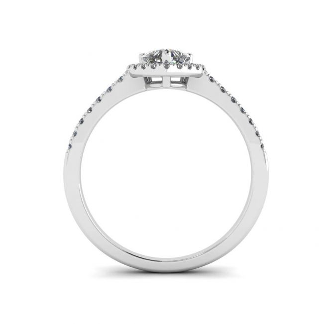 Heart Diamond Halo Halo Engagement Ring - Photo 1