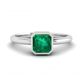 Stylish Square Emerald Ring in 18K White Gold Stylish Square Emerald Ring in 18K White Gold