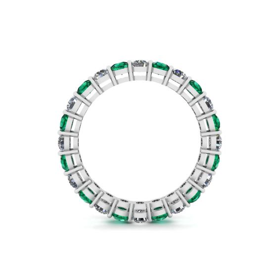 Classic 3 mm Emerald and Diamond Eternity Ring, More Image 0
