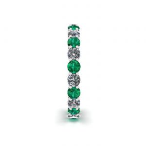 Classic 3 mm Emerald and Diamond Eternity Ring - Photo 2