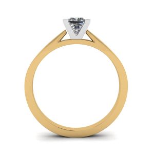 Futuristic Style Princess Cut Diamond Ring in Yellow Gold - Photo 1