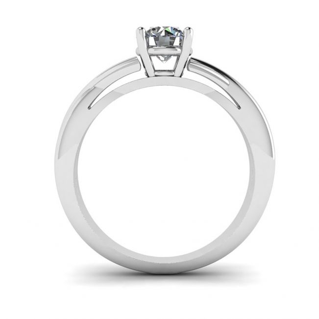 X Cross Ring with Round Diamond - Photo 1