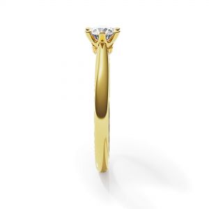 Crown diamond 6-prong engagement ring in yellow gold - Photo 2