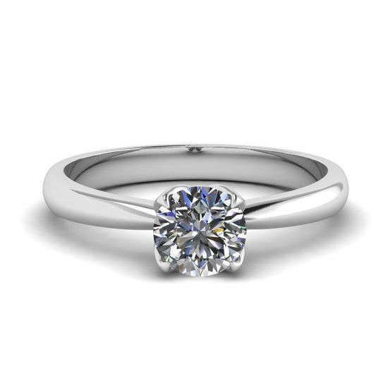 Petal Setting Ring with Round Diamond, Enlarge image 1