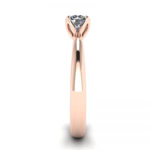Petal Setting Ring with Round Diamond in 18K Rose Gold - Photo 2