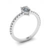 Pear Diamond Ring with Side Pave White Gold, Image 4