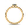 Pear Diamond Ring with Side Pave Yellow Gold, Image 2