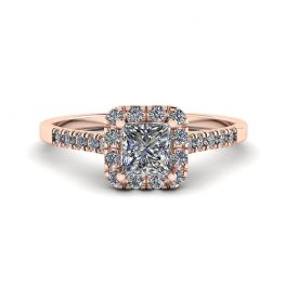 Halo Princess Cut Diamond Ring in Rose Gold Halo Princess Cut Diamond Ring in Rose Gold