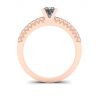 Princess Cut Diamond Ring in V with Side Pave Rose Gold, Image 2