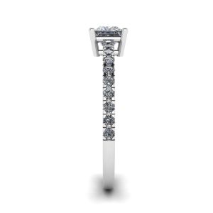 Princess Cut Diamond Ring with Side Pave - Photo 2