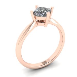 Rhombus Princess Cut Diamond Solitaire Ring Rose Gold - Photo 3