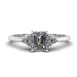Emerald Cut Diamond Ring with Side Diamonds Emerald Cut Diamond Ring with Side Diamonds