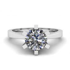 Diamond Ring in 18K White Gold for Engagement