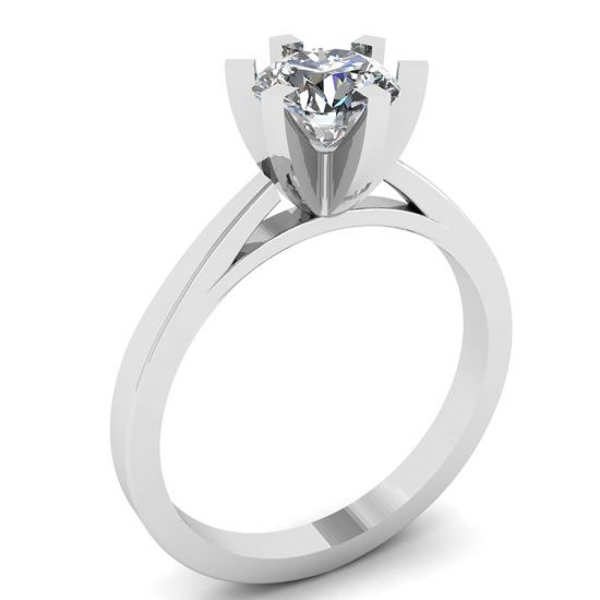Diamond Ring in 18K White Gold for Engagement,  Enlarge image 4