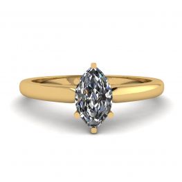 6-Prong Marquise Diamond Ring in 18K Yellow Gold 6-Prong Marquise Diamond Ring in 18K Yellow Gold