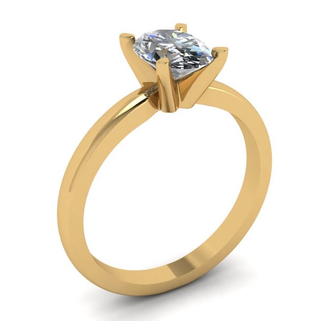 Oval Diamond Ring in 18K Yellow Gold - Photo 3