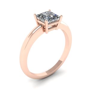 Princess Cut Simple Solittaire Ring in Rose Gold - Photo 3