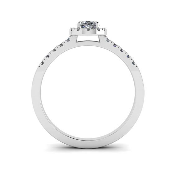 Pear Diamond Ring with Halo, More Image 0