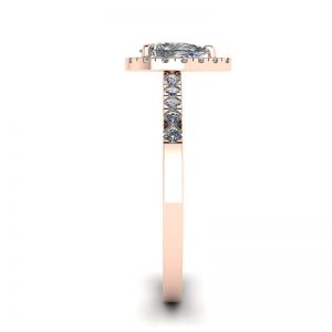 Halo Diamond Pear Shape Ring in 18K Rose Gold - Photo 2