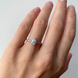 Pear Diamond Ring with Halo - Photo 4