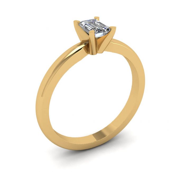 Rectangular Diamond Ring in White-Yellow Gold - Photo 3