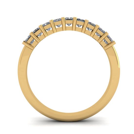9 Square Princess Diamond Ring Yellow Gold,  Enlarge image 2