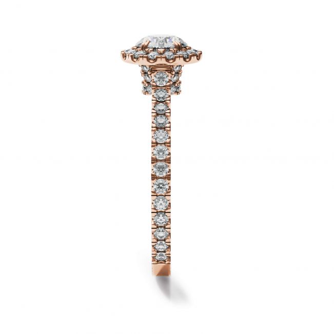 Halo Round Diamond Ring in 18K Rose Gold - Photo 3