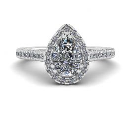 Halo Diamond Pear Cut Ring Halo Diamond Pear Cut Ring
