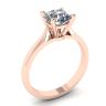 Classic Diamond Ring with One Diamond in Rose Gold, Image 4