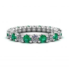Eternity ring with Emeralds and Diamonds