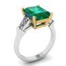 3 carat Emerald Ring with Side Diamonds Baguette, Image 4