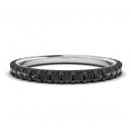 Black Diamonds Pave Eternity Ring White Gold