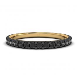Black Diamonds Pave Eternity Ring Yellow Gold Black Diamonds Pave Eternity Ring Yellow Gold