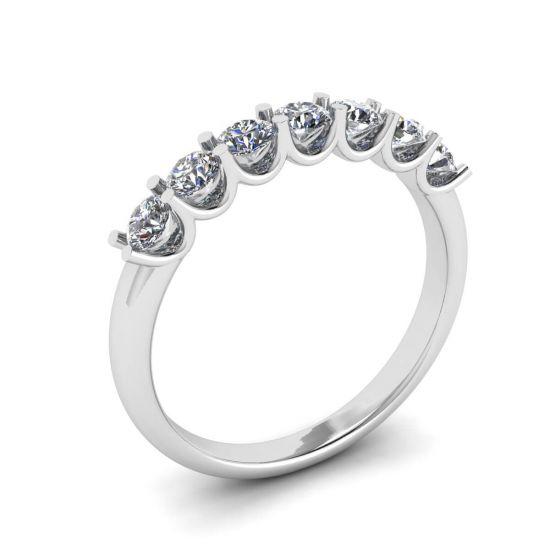Classic Seven Round Diamond Ring White Gold,  Enlarge image 4