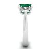 3 carat Emerald Ring with Triangle Side Diamonds White Gold, Image 3