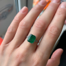 3.31 carat Emerald and Side Trillion Diamonds Ring, Image 9