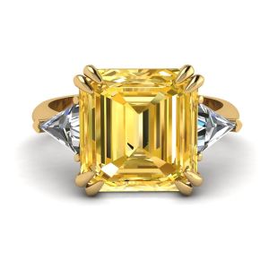 Emerald Cut Yellow Sapphire Ring Yellow Gold