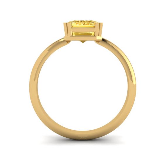 2 carat Emerald Cut Yellow Sapphire Ring Yellow Gold,  Enlarge image 2