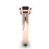 6-Prong Black Diamond with Duo-color Pave Ring Rose Gold, Image 3