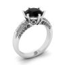 6-Prong Black Diamond with Duo-color Pave Ring White Gold, Image 4